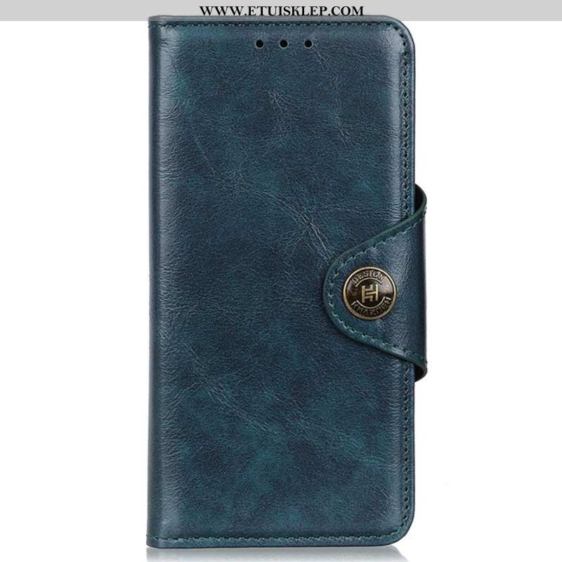 Etui Folio do OnePlus Nord CE 3 Lite 5G Guzik Khazneh Z Imitacji Lakierowanej Skóry